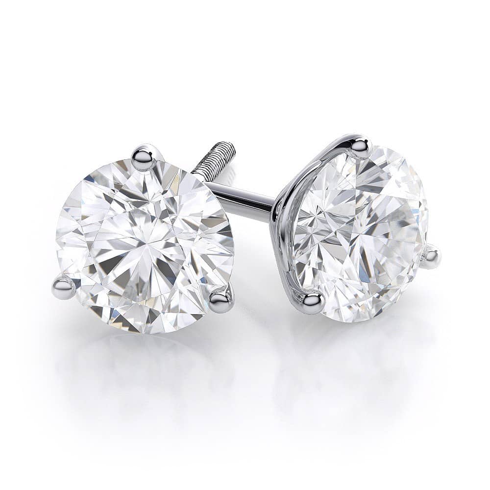 18K White Gold Pear Shape Halo Diamond Stud Earrings